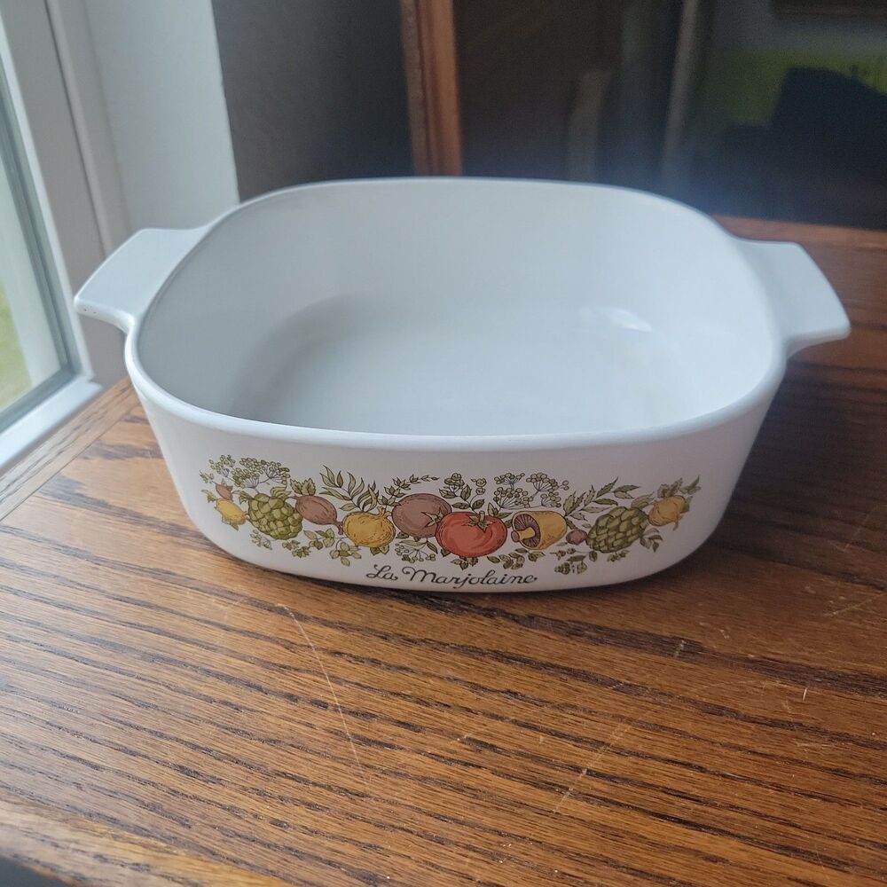 Vtg Corning Ware "Spice Of Life" 2 QT Casserole Dish A-2-B, 8.5"W USA Veggies